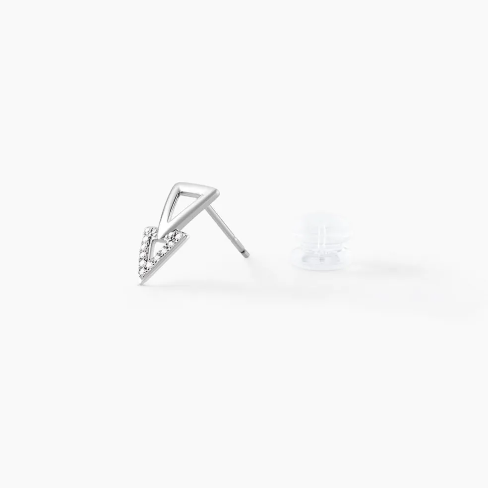 Boucles D'oreilles Puces Joy Or Blanc Diamant