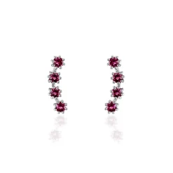 Boucles D'oreilles Puces Karrie Argent Blanc Oxyde De Zirconium