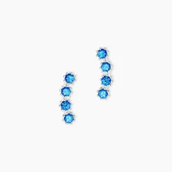 Boucles D'oreilles Puces Karrie Argent Blanc Oxyde De Zirconium