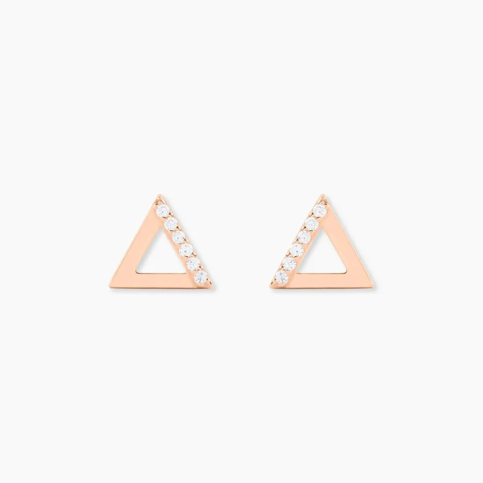 Boucles D'oreilles Puces Lorena Argent Rose Oxyde De Zirconium