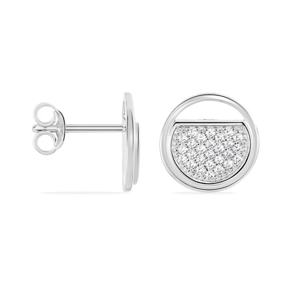 Boucles D'oreilles Puces Laetizia Clara Argent Oxyde De Zirconium