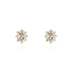 Boucles D'oreilles Puces Lisea Plaqué Or Oxydes De Zirconium