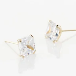Boucles D'oreilles Puces Or Jaune Doreen Oxydes De Zirconium