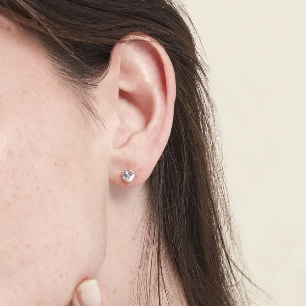 Boucles D'oreilles Puces Or Jaune Katherine Oxyde De Zirconium