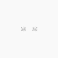 Boucles D'oreilles Puces Or Blanc Aphrodite Diamants