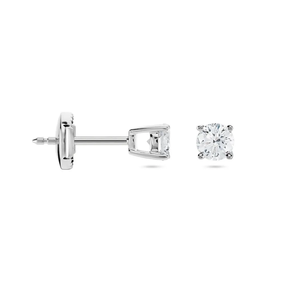 Boucles D'oreilles Puces Or Blanc Aphrodite Diamant