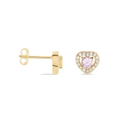 Boucles D'oreilles Puces Plaqué Or Jaune Alais Oxyde De Zirconium