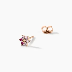 Boucles D'oreilles Puces Pavel Argent Rose Oxyde De Zirconium