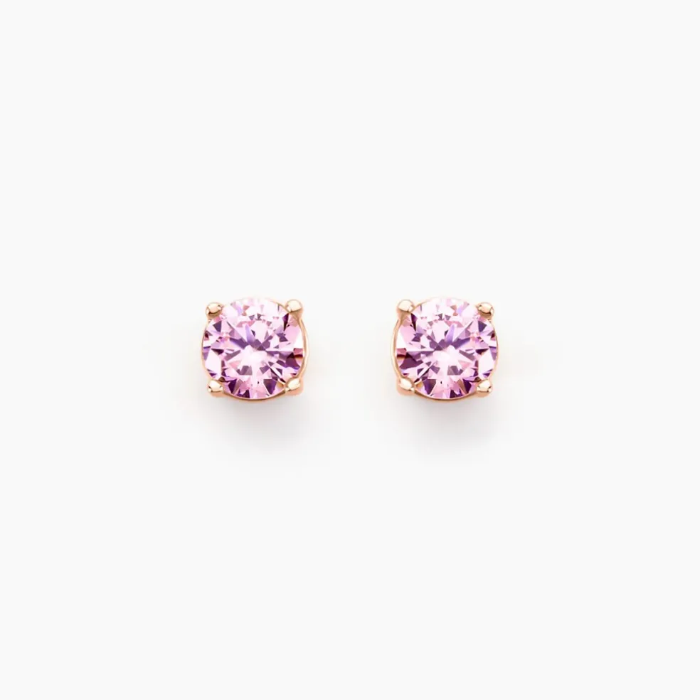 Boucles D'oreilles Puces Rio Argent Rose Oxyde