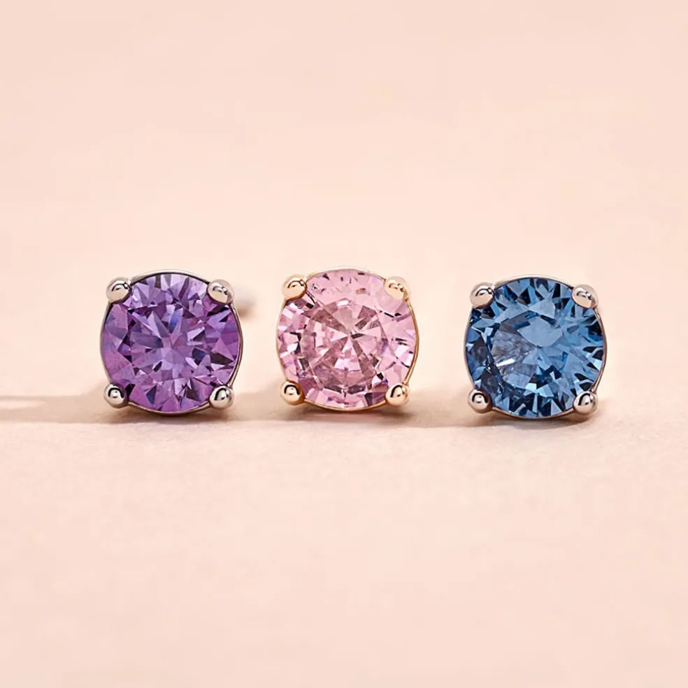 Boucles D'oreilles Puces Rio Argent Rose Oxyde