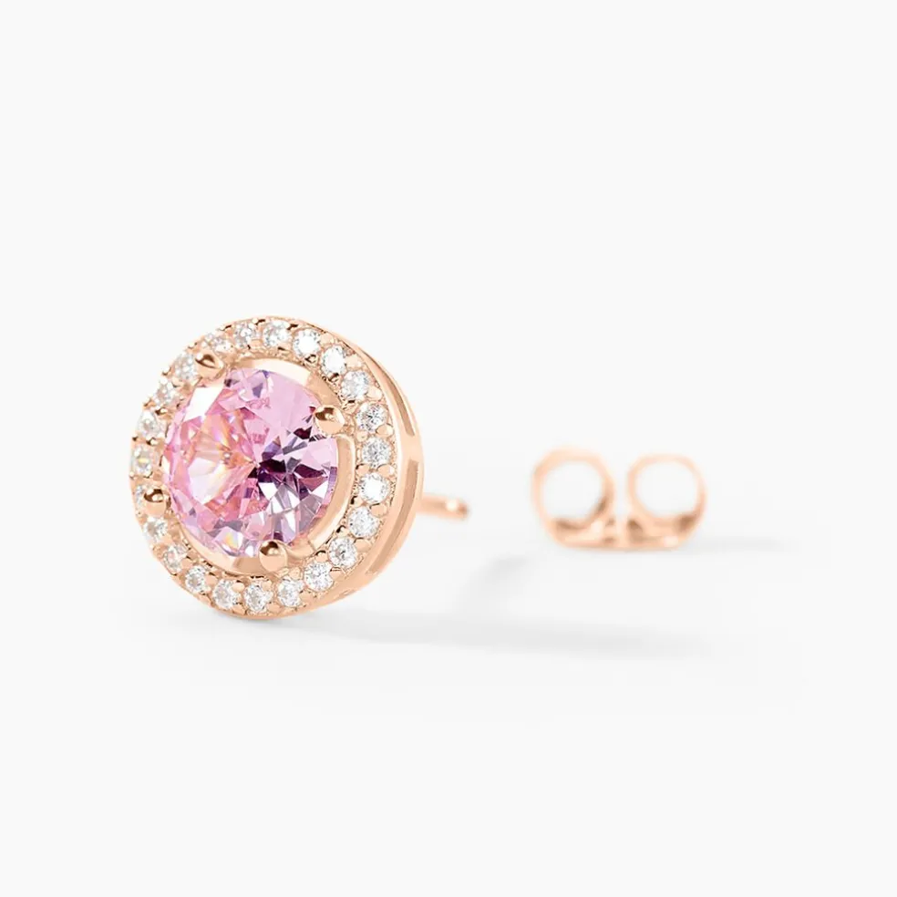 Boucles D'oreilles Puces Rio Argent Rose Oxyde