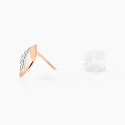 Boucles D'oreilles Puces Smeralda Or Rose Diamant