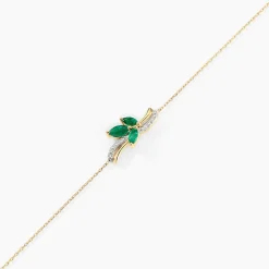 Bracelet Angie Or Jaune Emeraude Diamant