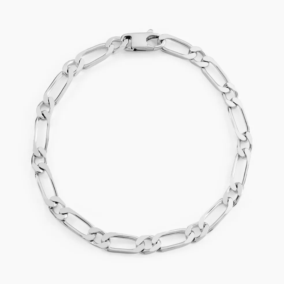 Bracelet Anilo Maille Alternee 1/1 Argent Blanc