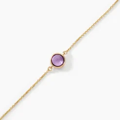 Bracelet Arenale Or Jaune Amethyste