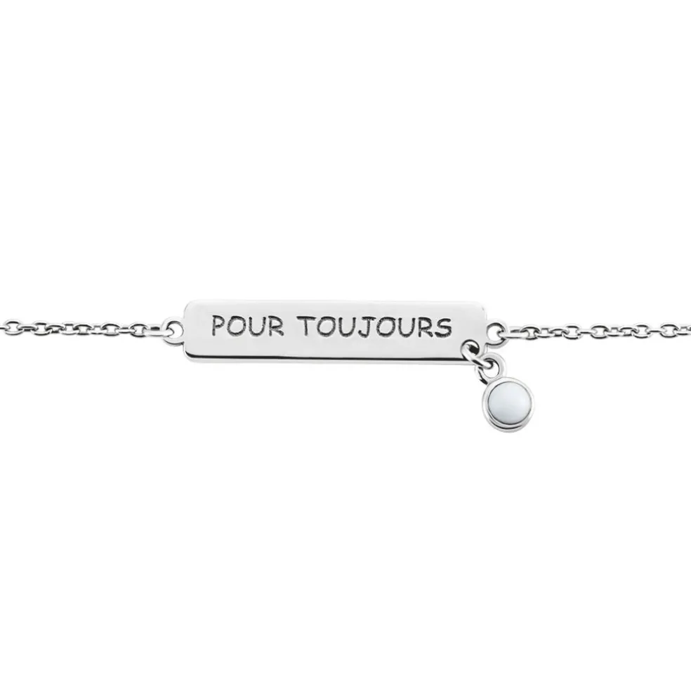 Bracelet Argent Blanc Sameera Agate
