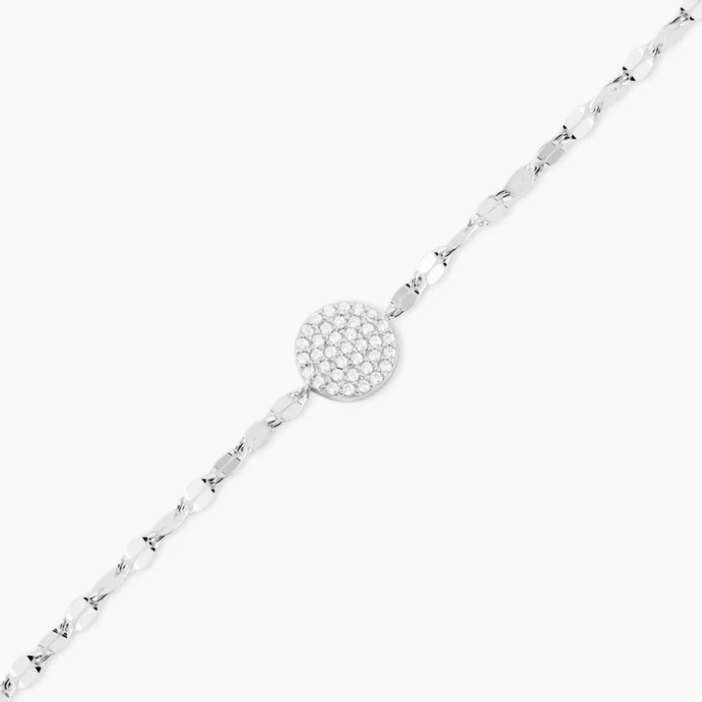 Bracelet Argent Blanc Turin Oxydes De Zirconium
