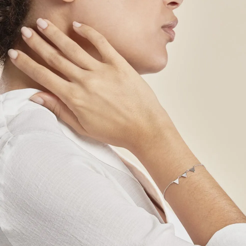 Bracelet Bartoumieu Argent Blanc Oxyde De Zirconium