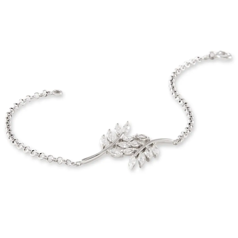 Bracelet Ble Argent Blanc Oxyde De Zirconium