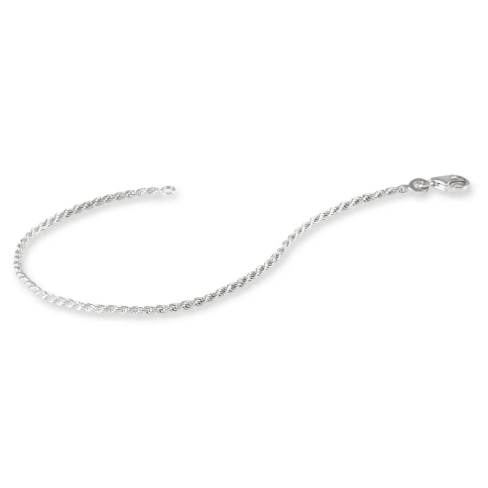 Bracelet Cacilda Maille Corde Argent Blanc