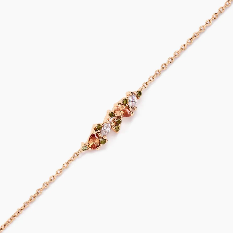 Bracelet Camelia Argent Rose Oxyde De Zirconium