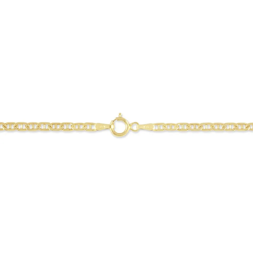 Bracelet Capucin Or Jaune Maille Marine Plate