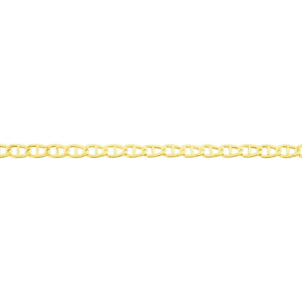 Bracelet Capucin Or Jaune Maille Marine Plate