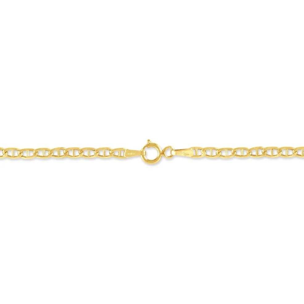 Bracelet Capucin Or Jaune Maille Marine Plate