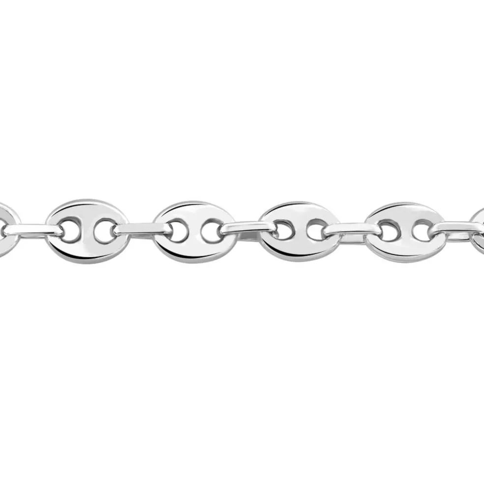 Bracelet Carrus Maille Grain De Cafe Argent Blanc