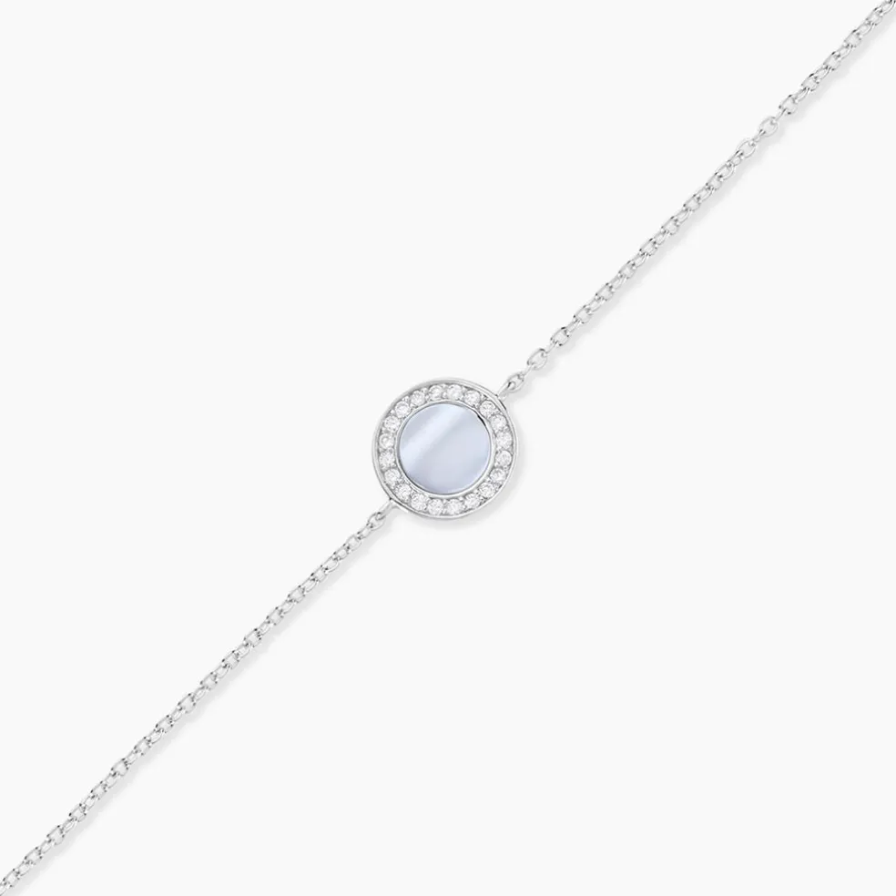 Bracelet Court Argent Blanc Nawala Oxyde De Zirconium