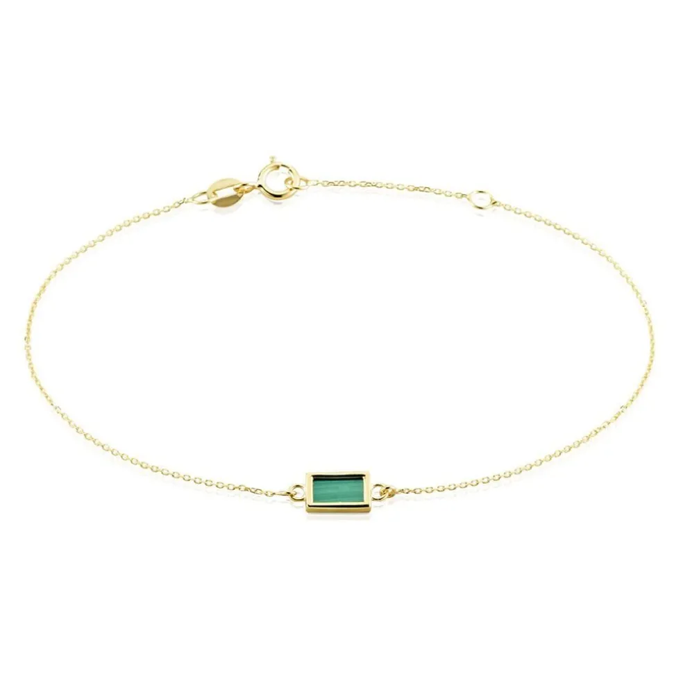 Bracelet Hallie Or Jaune Malachite