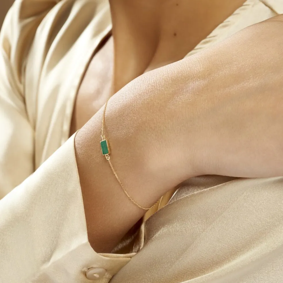 Bracelet Hallie Or Jaune Malachite