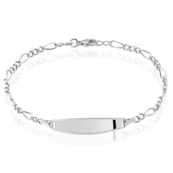 Bracelet Identité Bartolomee Maille Alternee 1/3 Or Blanc