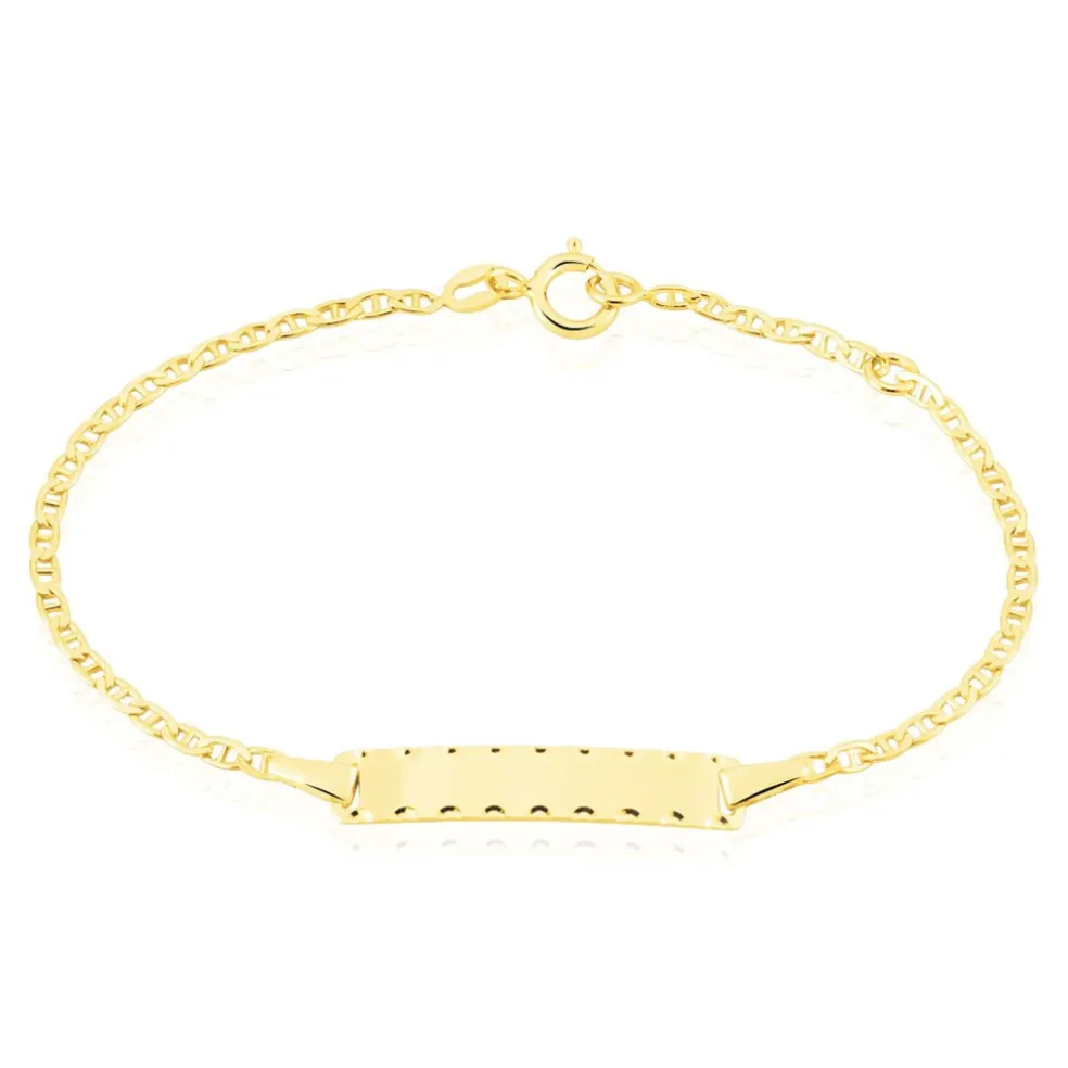 Bracelet Identité Esta Maille Forçat Or Jaune