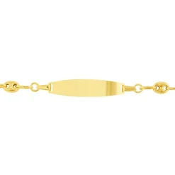 Bracelet Identité Evin Maille Grain De Cafe Or Jaune