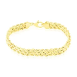 Bracelet Jerry Maille Corde 3 Rangs Or Jaune