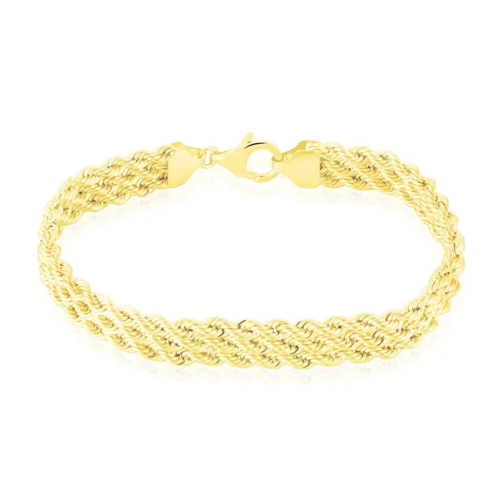 Bracelet Jerry Maille Corde 3 Rangs Or Jaune