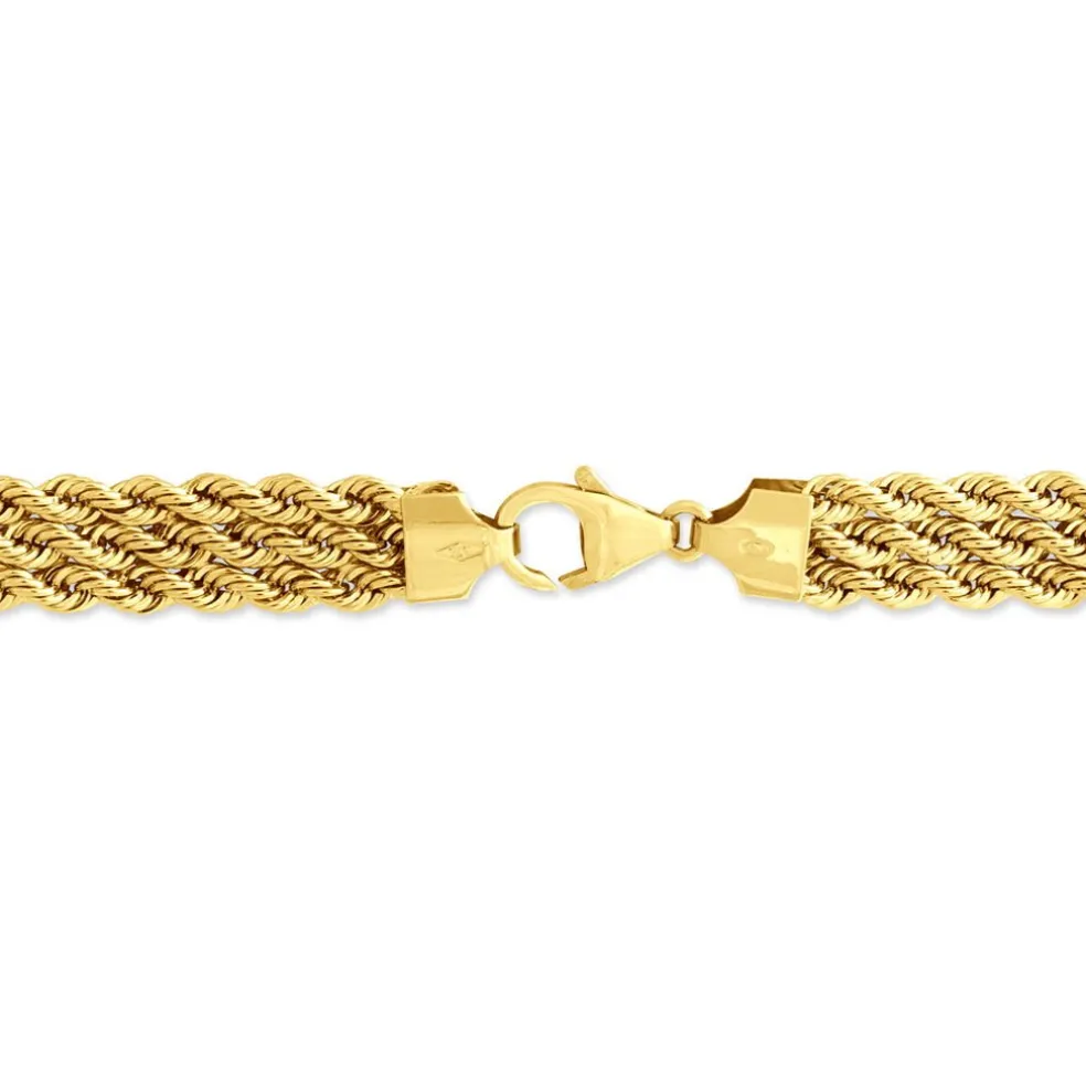 Bracelet Jerry Maille Corde 3 Rangs Or Jaune