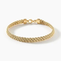 Bracelet Jerry Maille Corde 3 Rangs Or Jaune