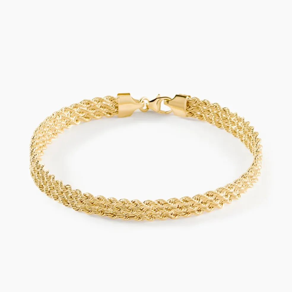 Bracelet Jerry Maille Corde 3 Rangs Or Jaune