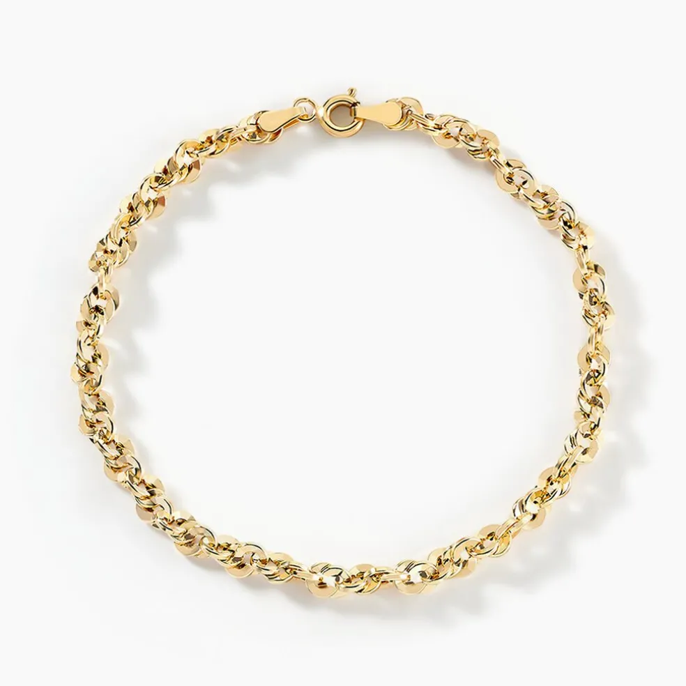 Bracelet Jerry Maille Corde Facettée Or Jaune