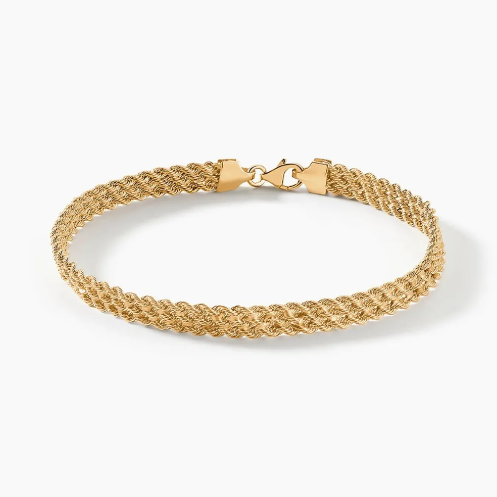 Bracelet Jerry Maille Corde 3 Rangs Or Jaune