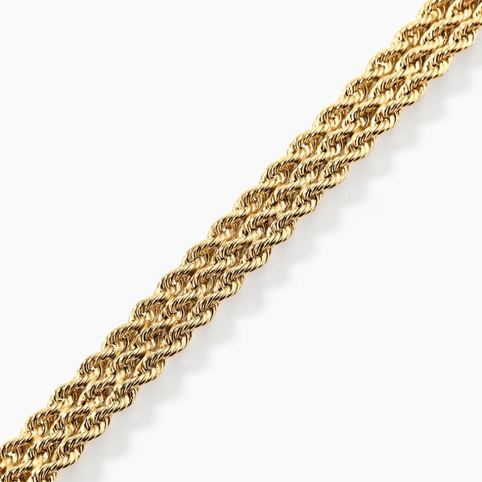 Bracelet Jerry Maille Corde 3 Rangs 1 Or Jaune