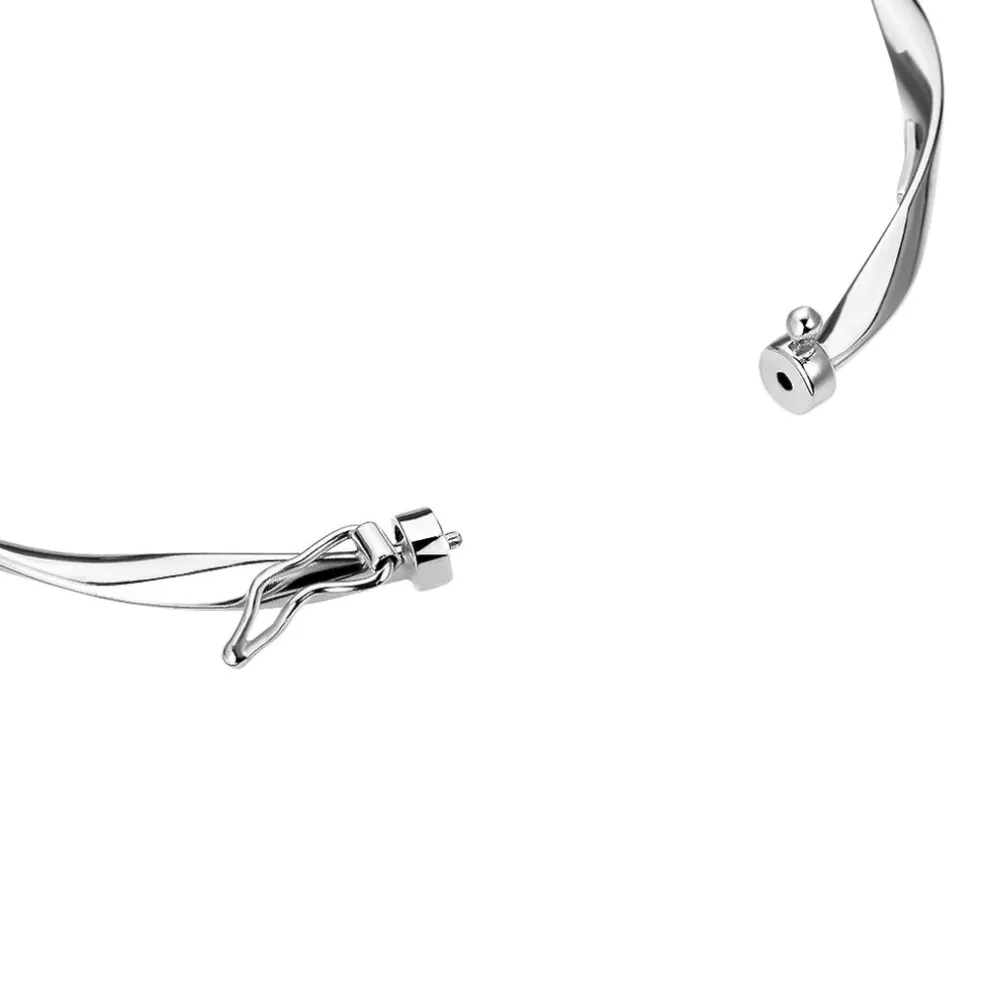 Bracelet Jonc Nathaelae Argent Blanc