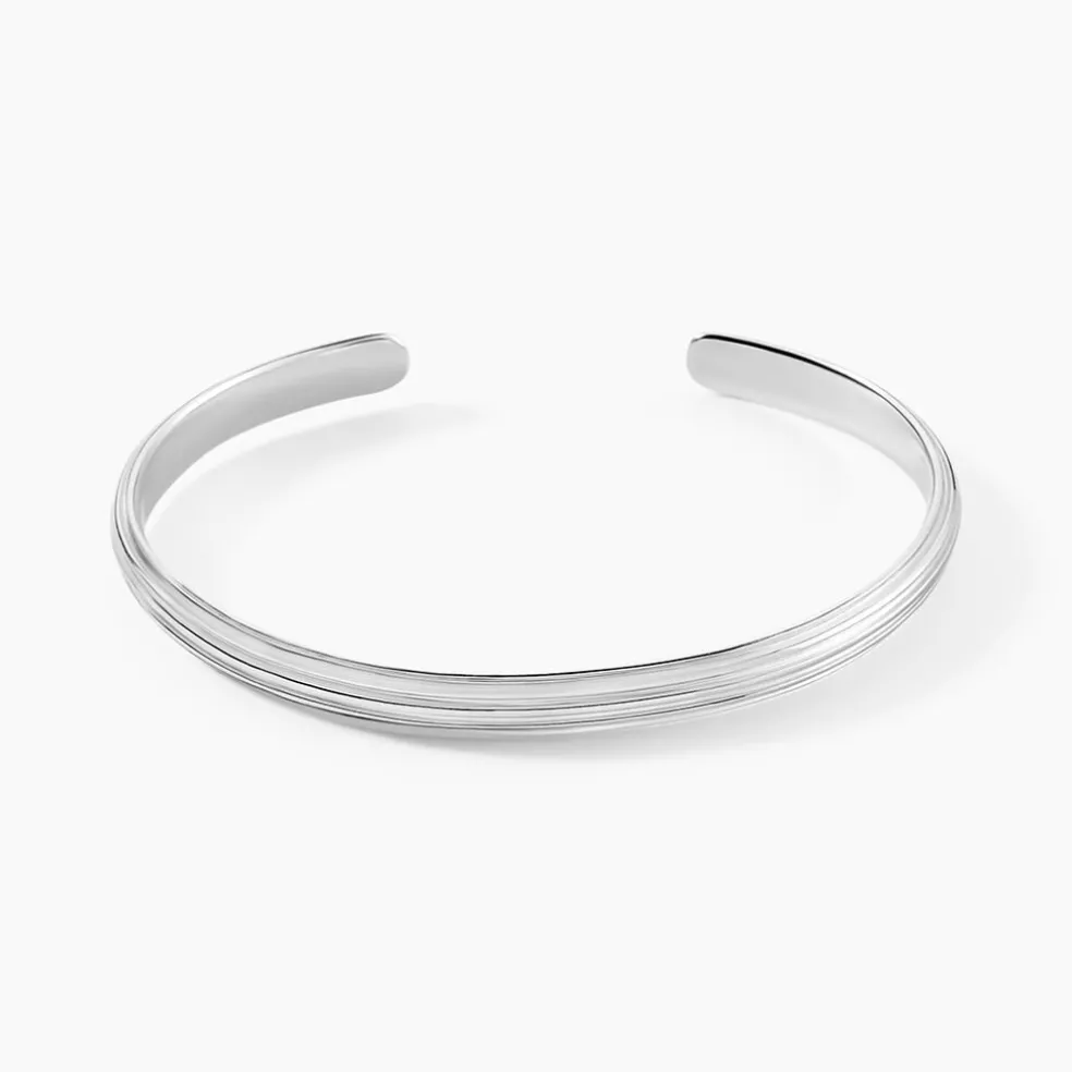 Bracelet Jonc Pulse Argent Blanc