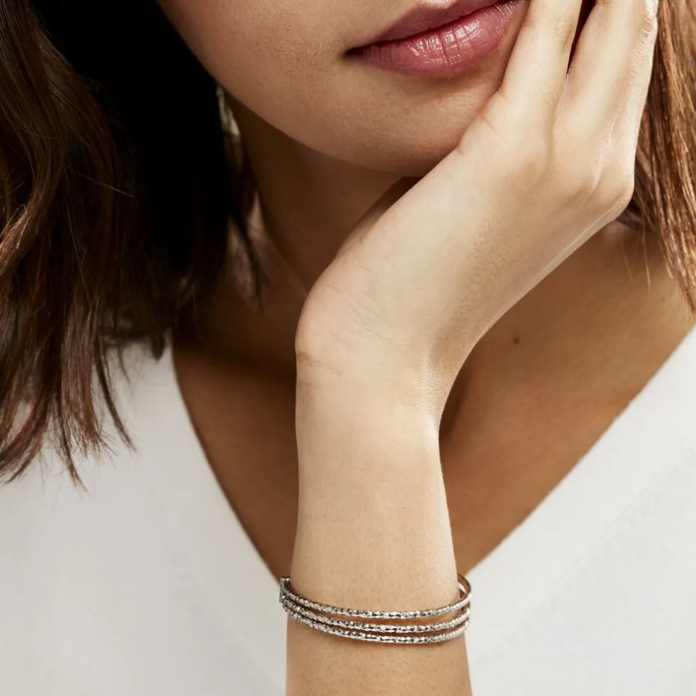 Bracelet Jonc Rachelle Argent Blanc