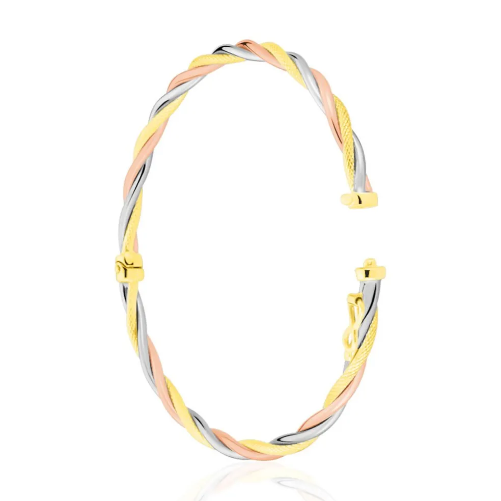 Bracelet Jonc Temani Or Tricolore