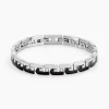 Bracelet Jourdan Wild Acier Blanc Et Noir