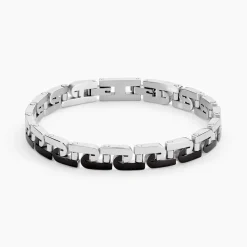 Bracelet Jourdan Wild Acier Blanc Et Noir