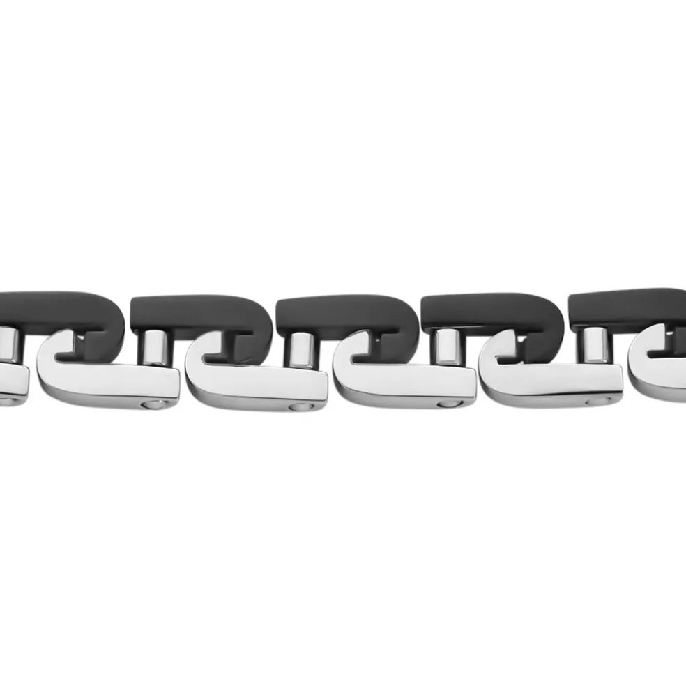Bracelet Jourdan Wild Acier Blanc Et Noir